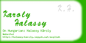 karoly halassy business card